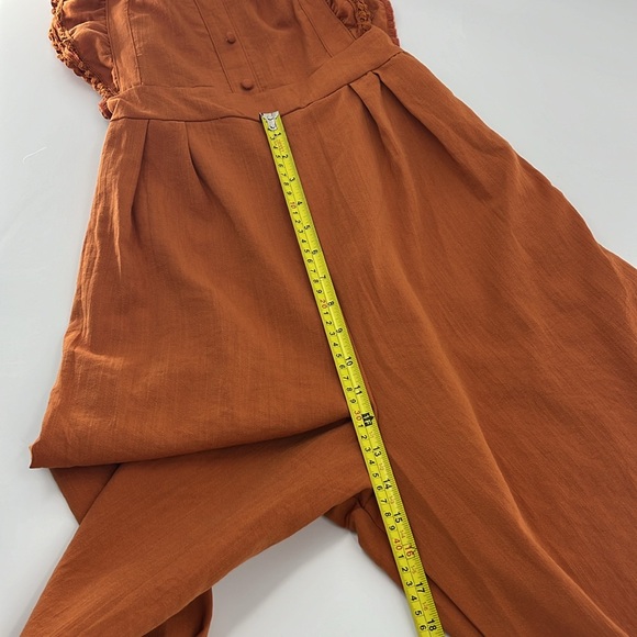 NO TAG Women’s Terracotta S/M Loose Fitting Midi Jumpsuit EUC - Picture 8 of 14